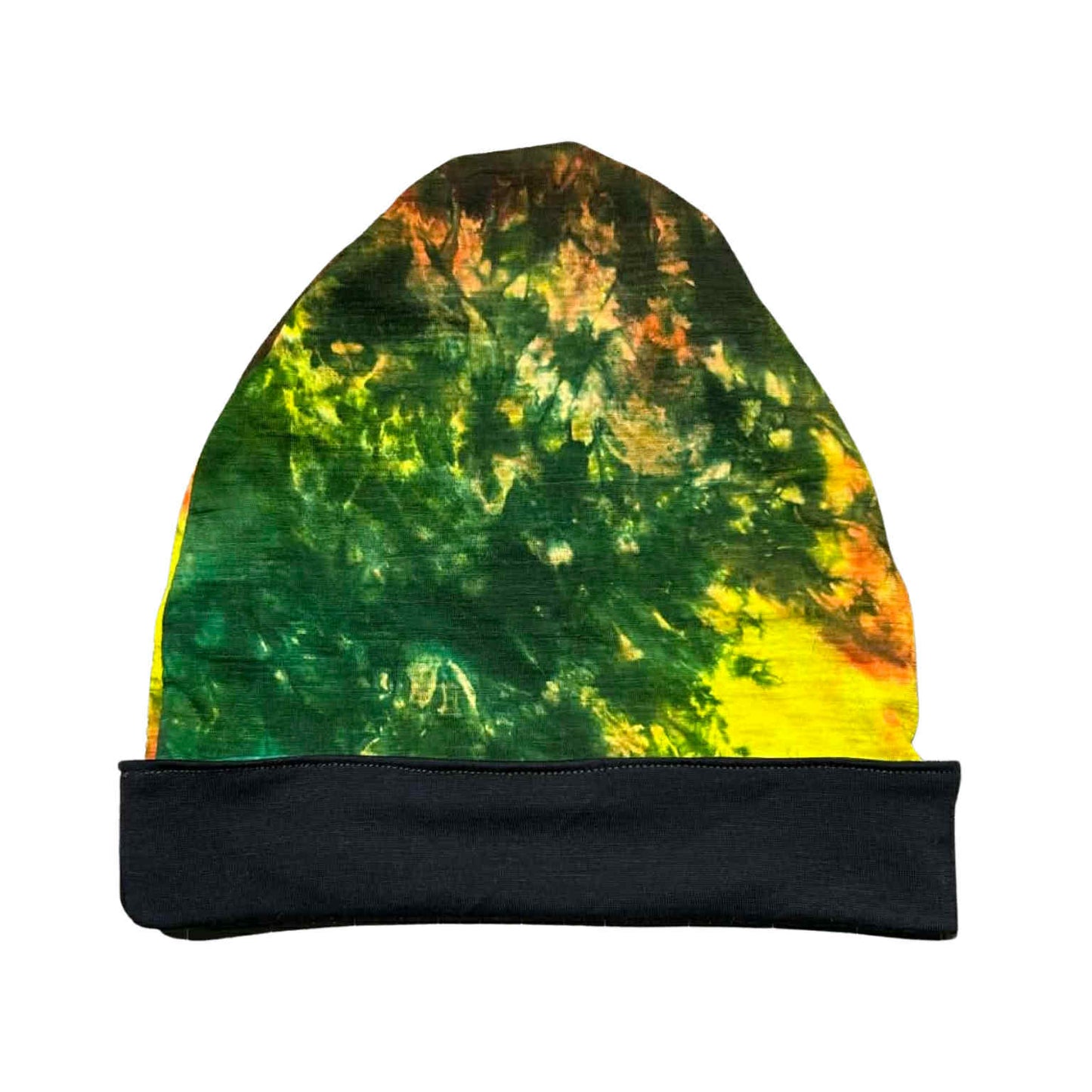 Adult OS Jersey Double Layer Reversible Beanie in Electric Rainbow DD w/ Navy
