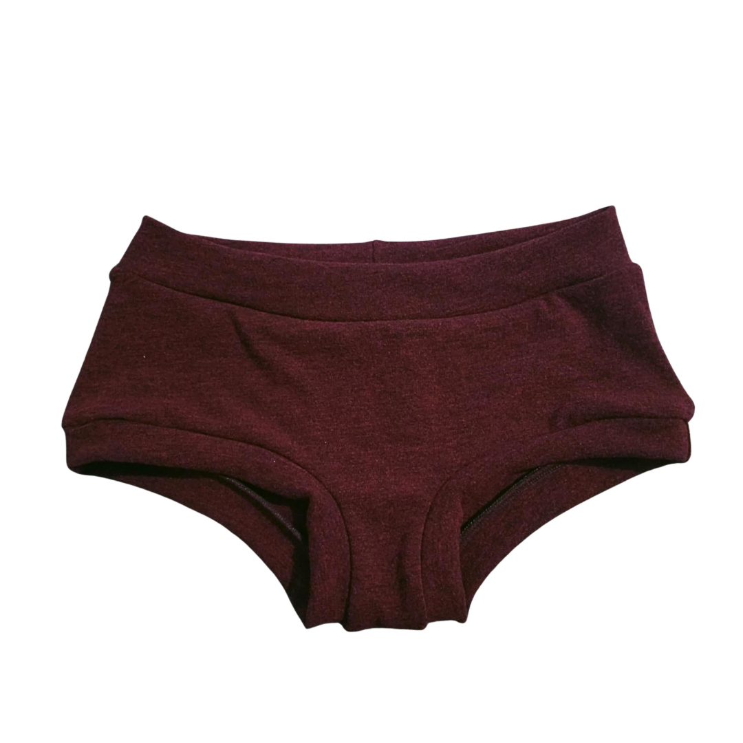 Medium Boyshorts in Maroon 97/3 Jersey (300gsm)