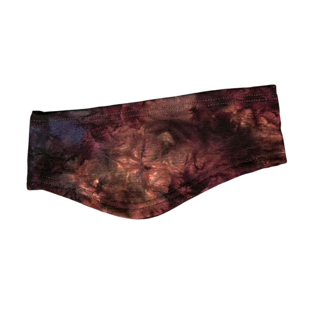 Adult Large Ear Warmer Midweight 2.0 in Purple-Black DD