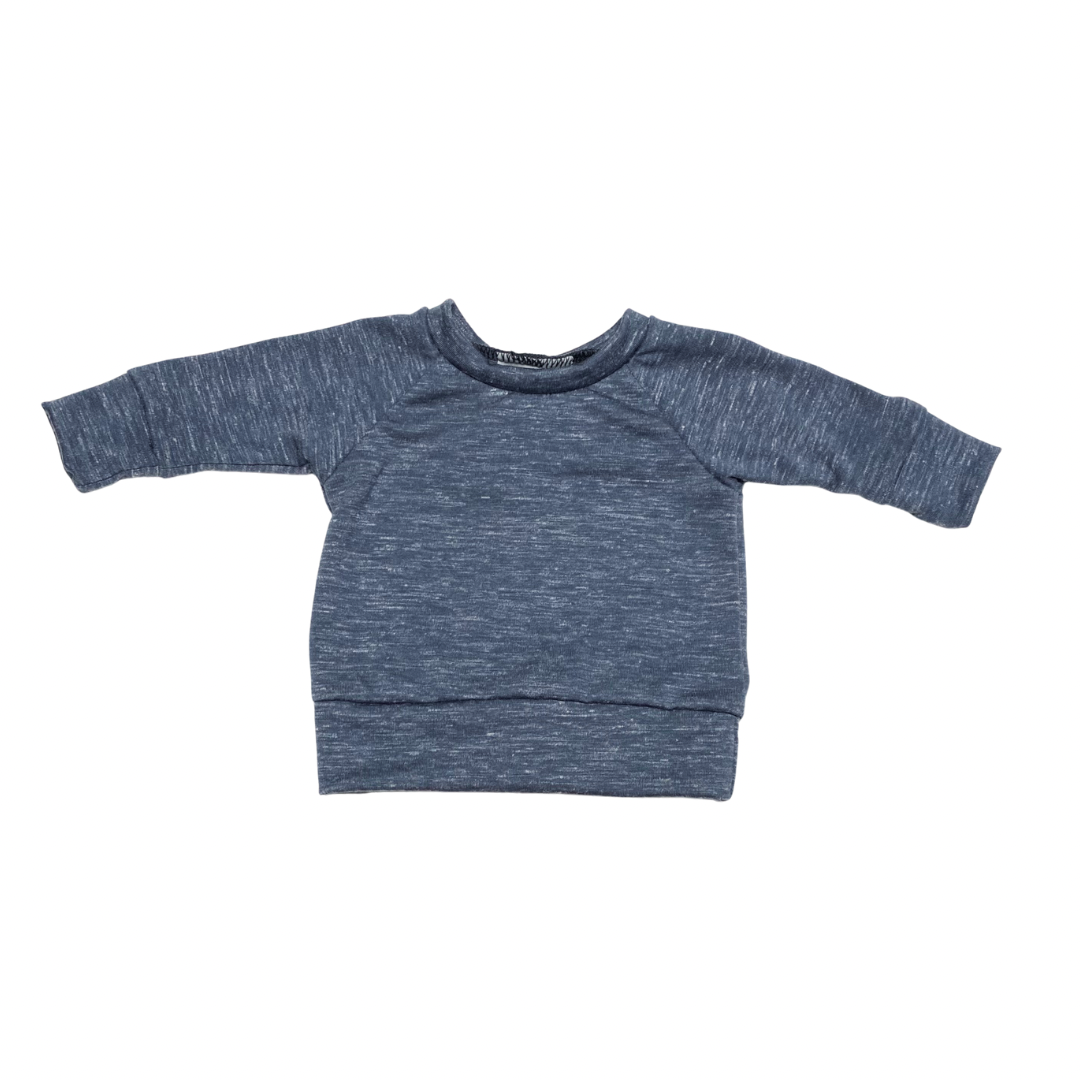 Newborn Banded Raglan 85% Merino Wool / 15% Hemp in Heathered Gray