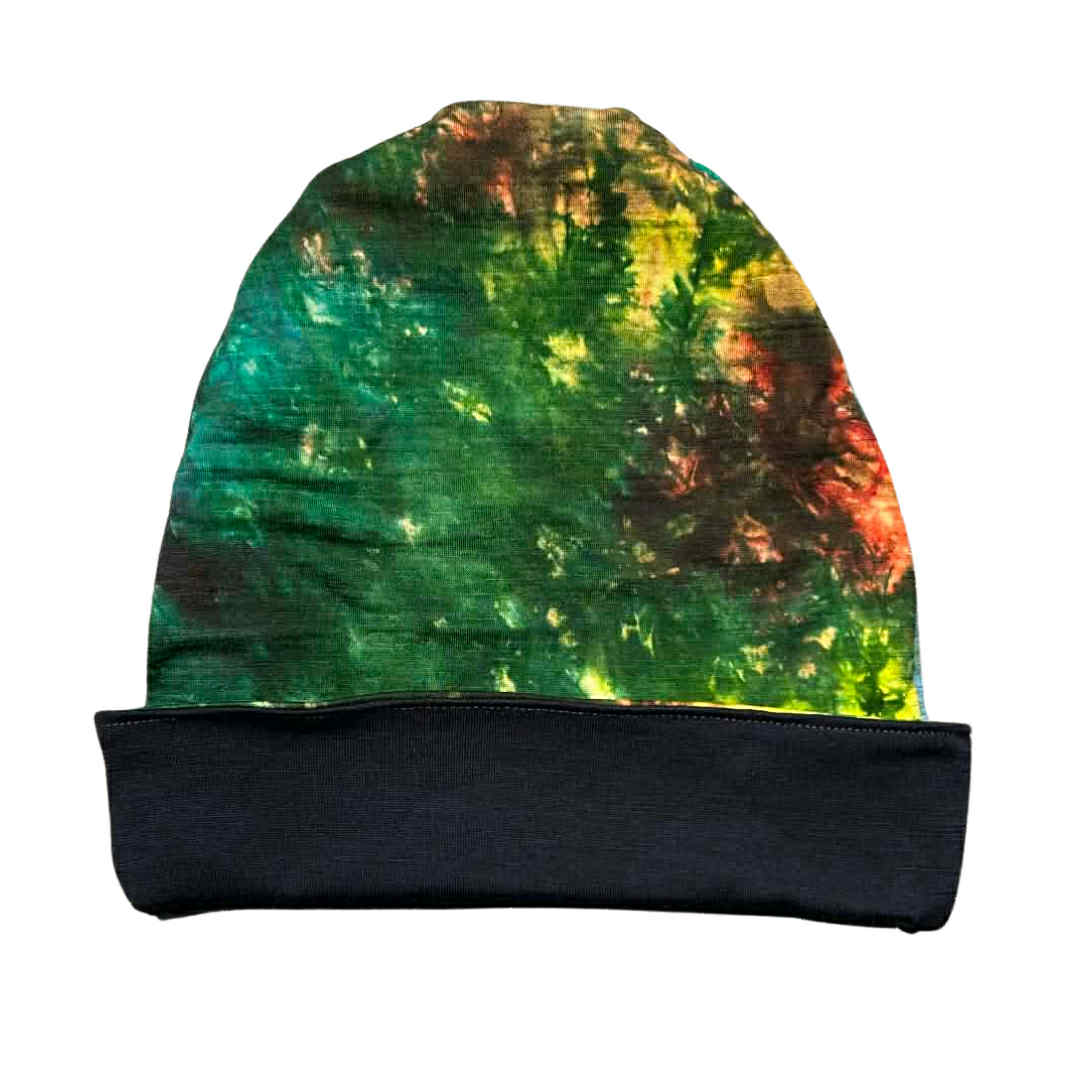 3-4T Jersey Double Layer Reversible Beanie in Electric Rainbow DD w/ Navy