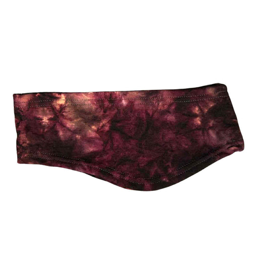 Adult Large Ear Warmer Midweight 2.0 in Purple-Black DD