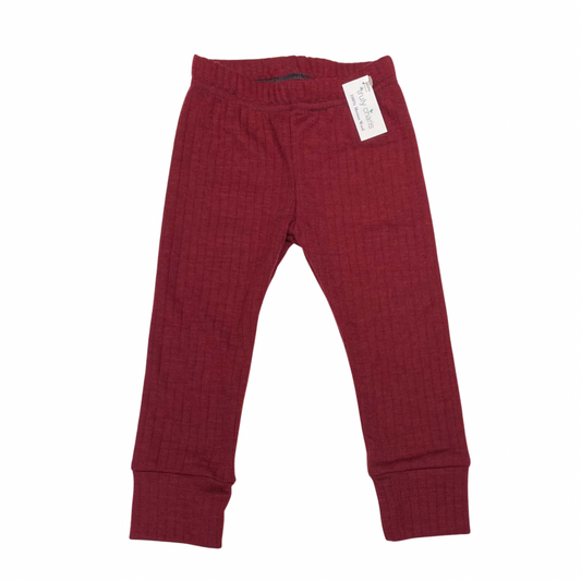 Rib Knit - 12M Baselayer Leggings in Burgundy