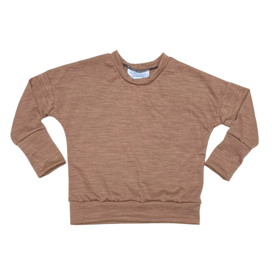 Jersey 180 gsm - 3-12M LS Dolman in Walnut Marle