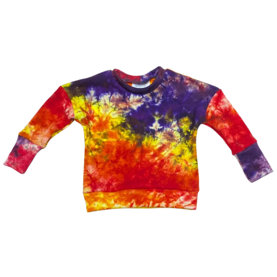 Finland Fabric - 3-12M LS Dolman in Sunset Rainbow DD