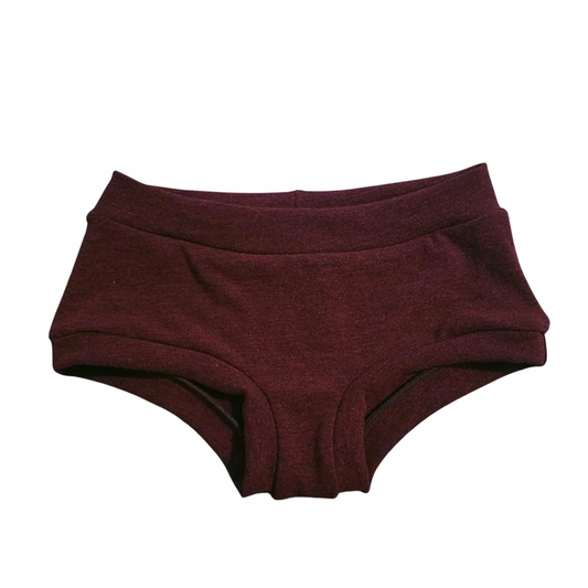 Medium Boyshorts in Maroon 97/3 Jersey (300gsm)