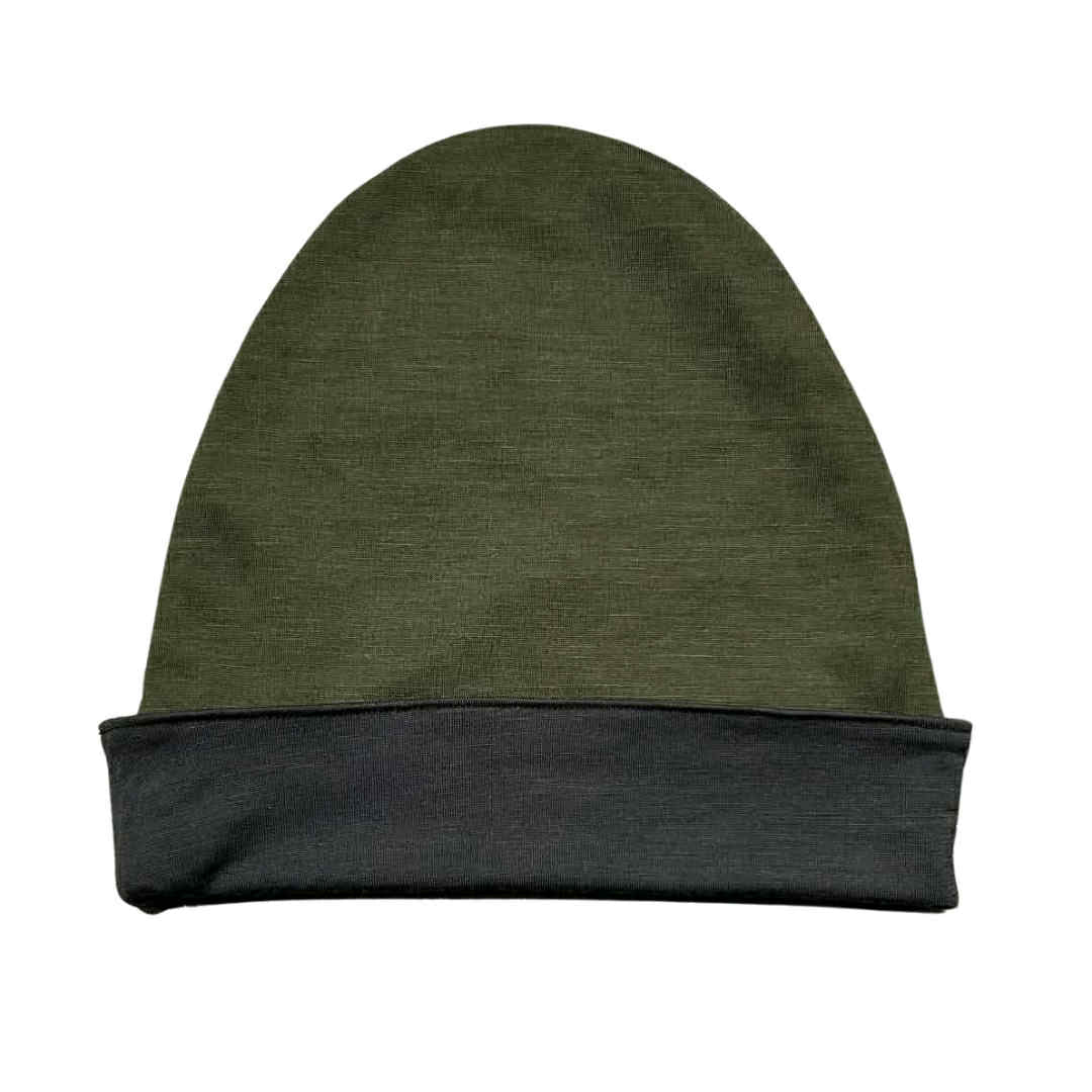 Adult OS Jersey Reversible Beanie in Forest w/ Charcoal