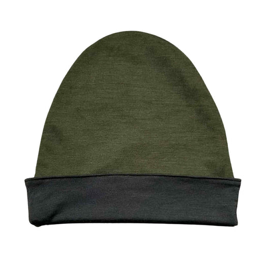 Adult OS Jersey Reversible Beanie in Forest w/ Charcoal