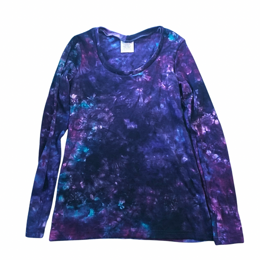 Medium Mama Basic Tee LS in Vivid Black Opal DD in Finland Fabric