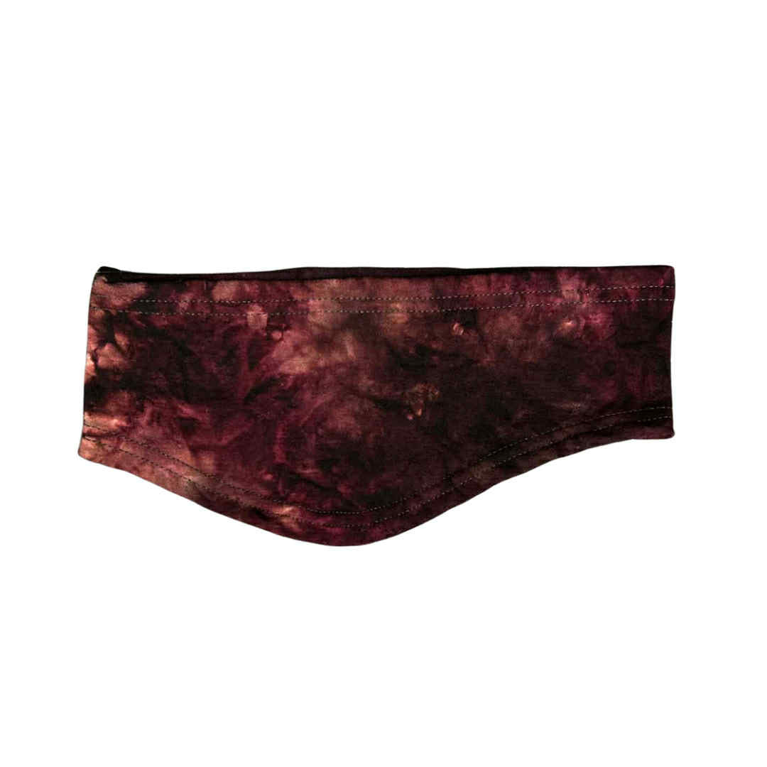 Adult Large Ear Warmer Midweight 2.0 in Purple-Black DD #2