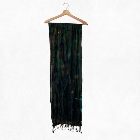 Hand-dyed Merino / Silk Scarf in Whimsical Woodland DD