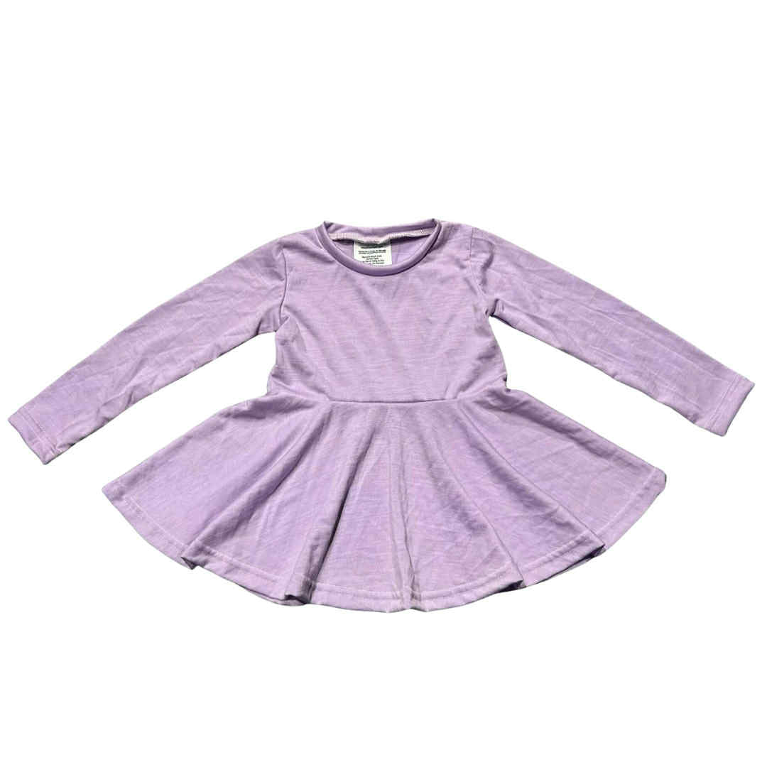 4T +2” Skirt Length Jersey Peplum Shirt in Lilac