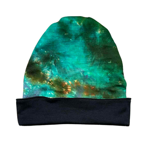 3-4T Jersey Double Layer Reversible Beanie in Electric Rainbow DD w/ Navy